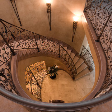 Northern California Mediterranean Estate - Circular Stairway