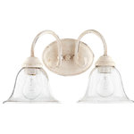 Quorum International - Spencer 2-Light Vanity Fixture, Persian White With Clear Seeded Glass - Spencer 2-Light Vanity Fixture, Persian White With Clear Seeded Glass