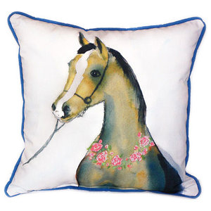 Pair Of Betsy Drake Brown Walking Horse Large Indoor Outdoor