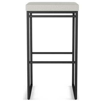 Amisco Easy Stool, Light Gray Polyester/Black Metal, Counter Height