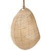 Cocoon Wicker Hanging Swing Chair With Seat Cushion, Natural