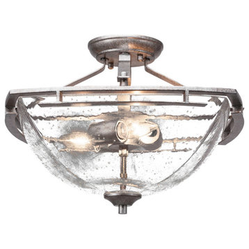 Uptowne 3 Light Semi-Flush In Aged Silver (321-AS-464)