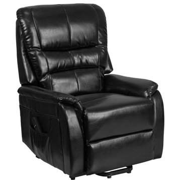 HERCULES Series Black Leather Remote Powered Lift Recliner