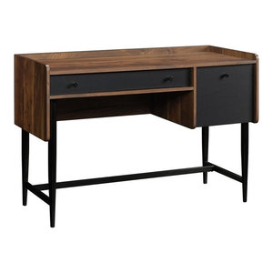 Modern Writing Desk In Antique Walnut Finish Transitional