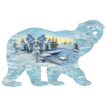 Winter Scene Bear Ornament