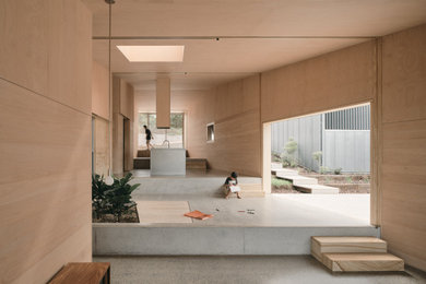 This is an example of a contemporary living room in Sunshine Coast.