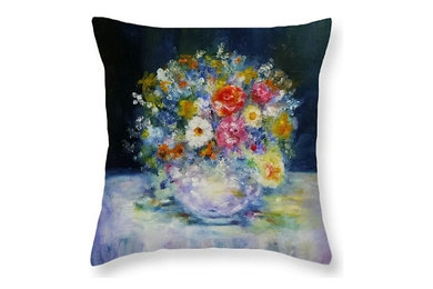 Decorative Art Throw Pillows: Celebration Floral