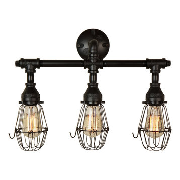 Oakley 3-Bulb Vanity Light in Matte Black
