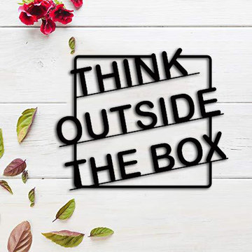 Think outside the box quote wall art