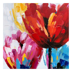 Red Flowers IV Hand Painted Wall Art