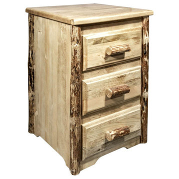 Glacier Country Collection Nightstand With 3 Drawers