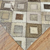 Weave & Wander Zenna Mosaic Leather Cowhide Rug, Gray/Taupe, 2'x3'