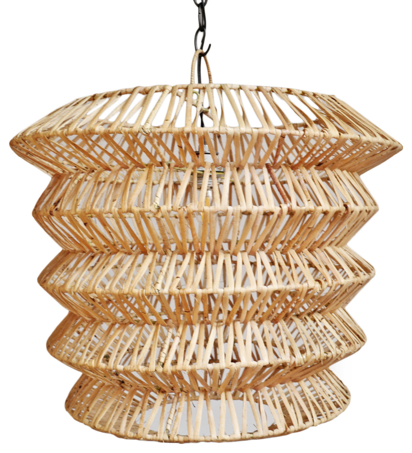 Zig-Zag Rattan Pendant Light - Tropical - Pendant Lighting - by Design ...