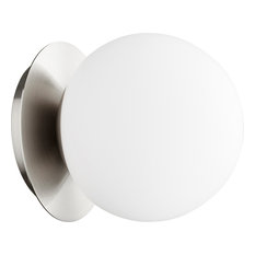1-Light Globe Mount Wall Mount, Satin Nickel