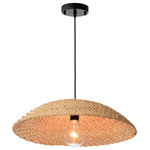 The First Lighting - Angeni 1-Light Bamboo Rattan Pendant for Living/Dining Room, Bedroom - • Number of Lights: 1