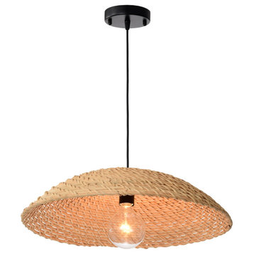 Angeni 1-Light Bamboo Rattan Pendant for Living/Dining Room, Bedroom