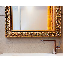 Custom bathroom mirror with gold frame - Bathroom Mirrors
