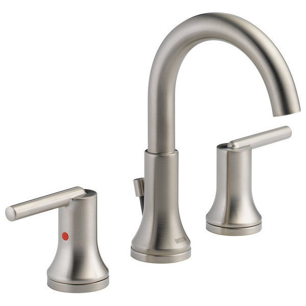 Delta Trinsic Two Handle Widespread Bathroom Faucet, Stainless, 3559-S