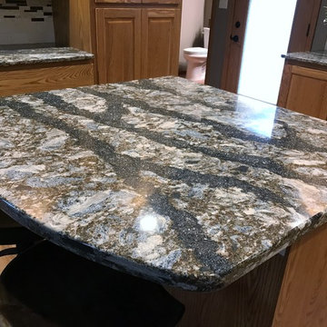 Cambria Harlech Kitchen Countertops and Fairbourne Master Vanity
