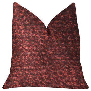 Hibiscus Burgundy Red Luxury Throw Pillow, 26"x26"