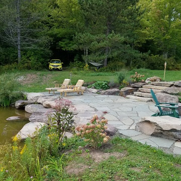 Rustic Getaway Patio and Pond