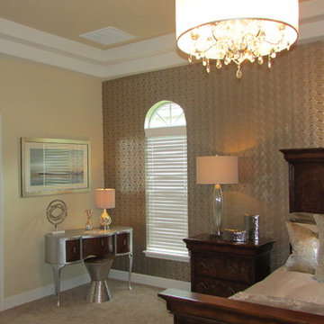 gold and silver master bedroom