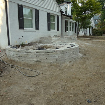 Natural Stone retaining walls dry stacked in Ladue