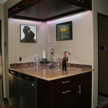 Two closets converted to wet bar