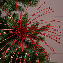 Red Beaded Picks, Set of 4 - Christmas Ornaments