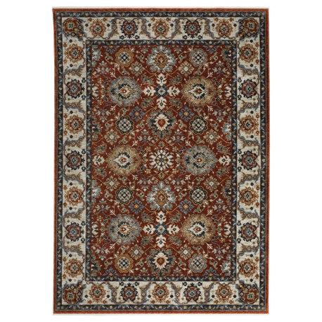 Oriental Weavers Sphinx Aberdeen 562R1 Traditional Rug, Red/ Ivory, 2'3"x7'6"