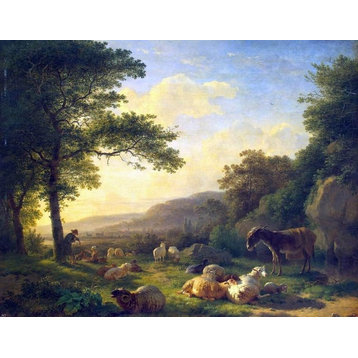 Balthazar Paul Ommeganck Landscape With a Flock of Sheep Wall Decal