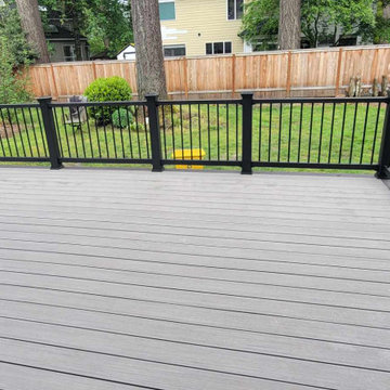 2 tone composite deck with black composite railing