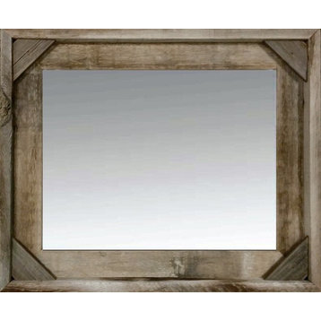 Rustic Mirror, Cornerblock Barnwood, 16x20