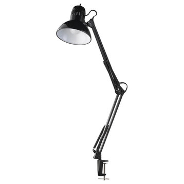 32" Multi-Joint Metal Clamp Black Desk Lamp