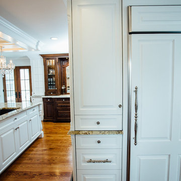 White Kitchen with Blue China Hutch