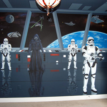 Star Wars: The Force Awakens Murals in a bedroom by Tom Taylor of Mural Art LLC