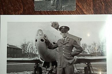 This tiny 3" military photo was restored and enlarged to 5x7