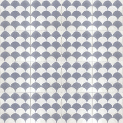 Grey Scallops Cement Tile - Wall And Floor Tile