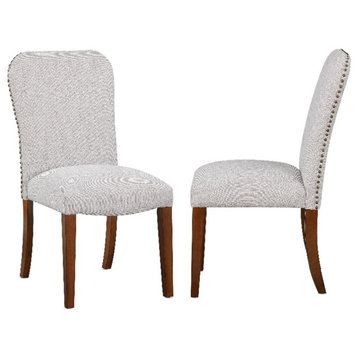 Comfort Pointe Salina Performance Fabric Dining Chair in Sea Oat Beige Set of 2