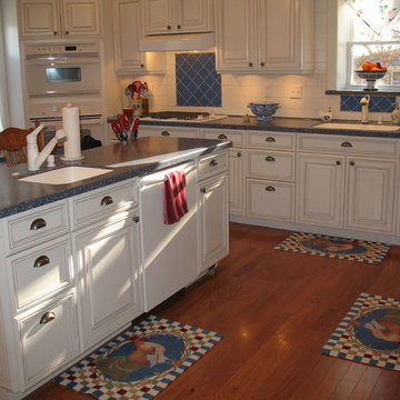 Blue and White Country Kitchen
