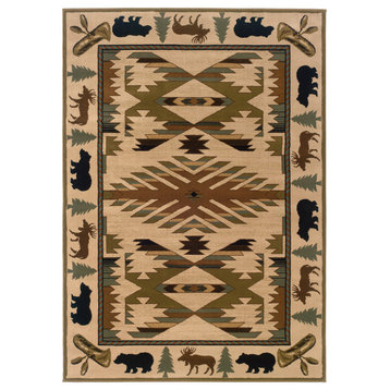 Oriental Weavers Hudson Ivory/Green Southwest/Lodge Indoor Area Rug 10'X13'