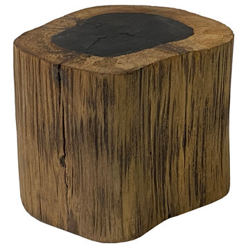 5" Natural Brown Wood Irregular Round Shape Table Top Stand Riser Hws2957