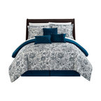 Mira 12-Piece Comforter Set in Navy - Contemporary - Comforters And ...