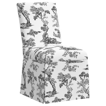 Red from Scalamandre by Cloth & Company Claremont Dining Chair, Toile Noir