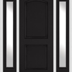 68.5 in. x 81.75 in. 2 Panel Archtop Painted Fiberglass Smooth Exterior Door wit - Front Doors