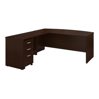 Bush Business Furniture Series C 60W Right Handed Bow Front U Shaped Desk  with Storage and Table