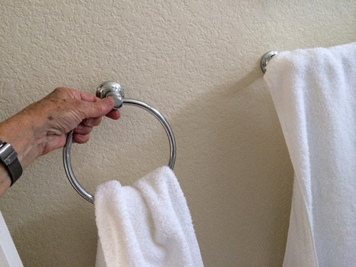 The towel ring and the towel bar