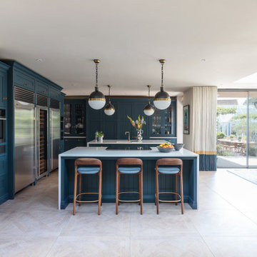 Indoor Outdoor Blue Modern Kitchen