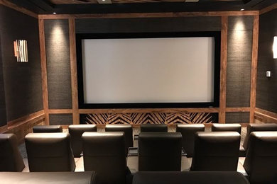 Inspiration for a contemporary home cinema in Hawaii.