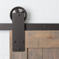 Aspen Flat Track Hardware Kit in Oil Rubbed Bronze - Barn Door Hardware
